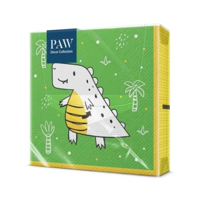 Imagen de PAW Servilletas Papel 3 Capas (33 x 33 cm) I 20 Unidades Perfecto para Fiestas, Cumpleaños y Celebraciones de con Diseño Hola Dino