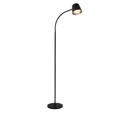 Imagen de BRILONER lámpara de pie LED inalámbrica con tacto, regulable, batería y fuente luz intercambiables, recargable, lectura, pie, 126,5 cm altura, negro
