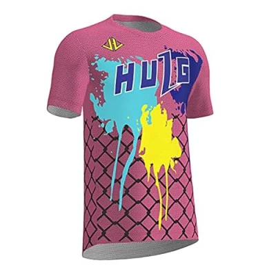 Imagen de Maillot Ciclismo Hombre Verano Bicicleta Montaña Bike MTB Camiseta con Mangas Cortas para De Carretera/Multideporte/Fitness (L,style 25)