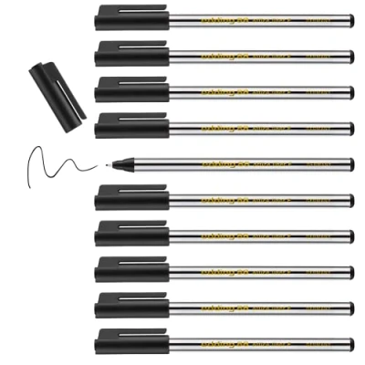 Imagen de edding 88 rotulador de punta fina negro 10 rotuladores redonda 0,6 mm para escribir, subrayar y dibujar con precisión en la oficina, casa escuela