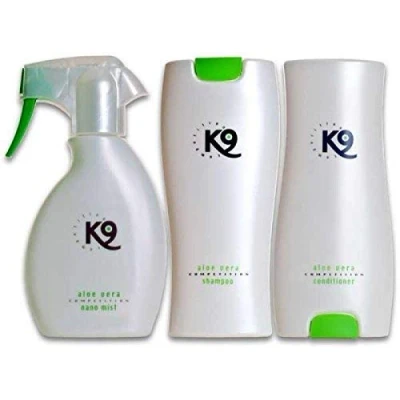 Imagen de K9 Competition Juego: 1 champú para perros aloe vera de 300 ml + acondicionador nano niebla 250