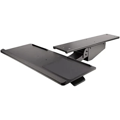 Imagen de StarTech.com Bandeja para Teclado y Ratón Debajo del Escritorio, 30cm x 78cm, Altura Ajustable, Soporte Ergonómico Mouse, las Muñecas, Giro e Inclinación (KBTRAYADJ2)