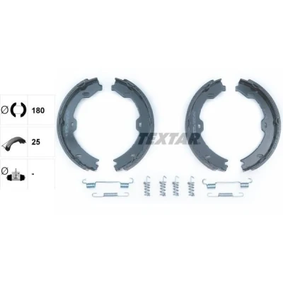 Imagen de TEXTAR 91058800 Zapatas de freno mano sin palanca con accesorios MERCEDES BENZ: Clase E Berlina, CLS Coupé, T modell