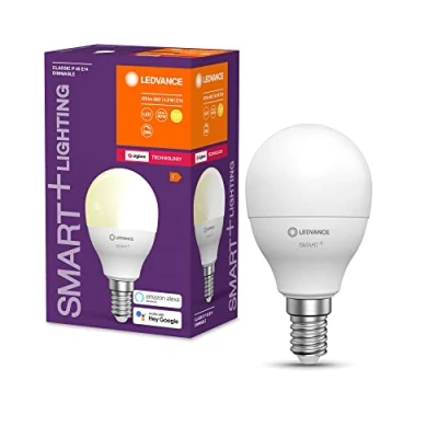 Imagen de LEDVANCE Lámpara LED inteligente con tecnología ZigBee, E14 base, óptica mate, Blanco cálido (2700K), 470 Lumen, sustituto de 40W iluminante 4 paquete