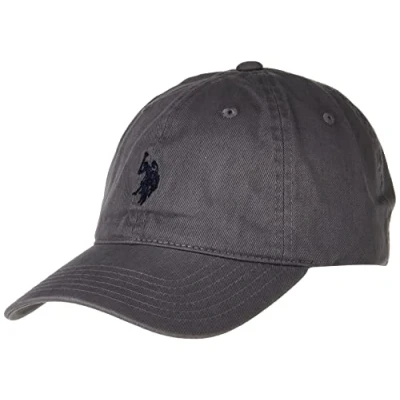 Imagen de U.S. Polo Assn. Gorra de béisbol Ajustable algodón con ala Curvada para Hombre Logotipo Bordado pequeño Poni, Pizarra, Taille Unique