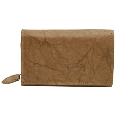 Imagen de Money Maker Cartera de Cuero para Mujer Mucho Espacio Monedero Grande con protección RFID Beige Tan