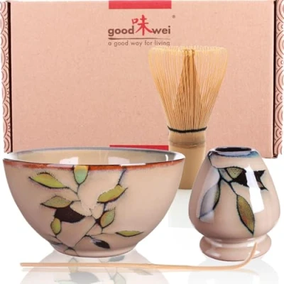 Imagen de Goodwei Juego de té Matcha Premio Cuenco Ceremonial, Batidor y Soporte (80)