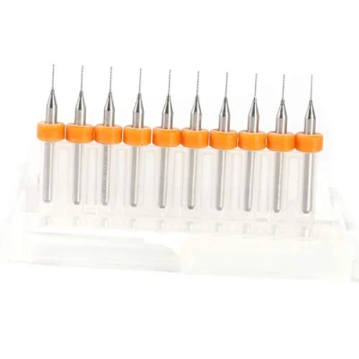 Imagen de Brocas, juego de herramientas micro brocas carburo placa circuito impresión PCB 10 piezas para CNC SMT(0.4mm)