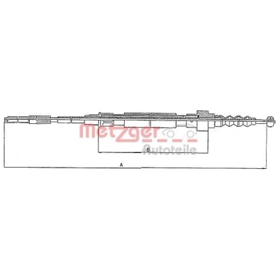 Imagen de METZGER 10.7403 Cable de Freno Mano Atrás izquierda, derecha, izquierda 1613/1100 COFLE VOLKSWAGEN: GOLF 3, Vento