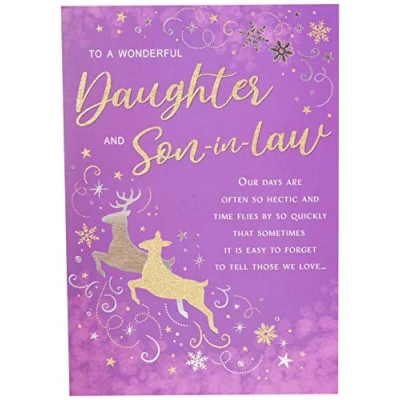 Imagen de Piccadilly Greetings Regal Publishing C85387 Tarjeta de Navidad para hija y yerno, 22,8 x 15,2 cm, multicolor