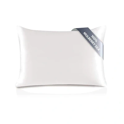 Imagen de TOWNSSILK Funda de Almohada 100% Seda Morera, cuida el Cabello y la Piel, Ambos Lados 19 Momme, 1 Unidad,Naturalwhite， 50 x 75 cm