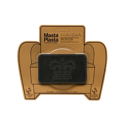 Imagen de MastaPlasta Parche Autoadhesivo Premium para Reparación Instantánea. Gamuza Negro 10cmx 6cm. Diseño: Corona. o decoración. Asientos, Bolsos, Chaquetas