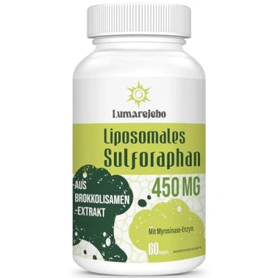 Imagen de Extracto de Brócoli 450mg Sulforafano Liposomal Alta Potencia Cápsulas con Activo y Mirosinasa 5X Fórmula Más Avanzada Vegano, 60 Unidad (Paquete 1)