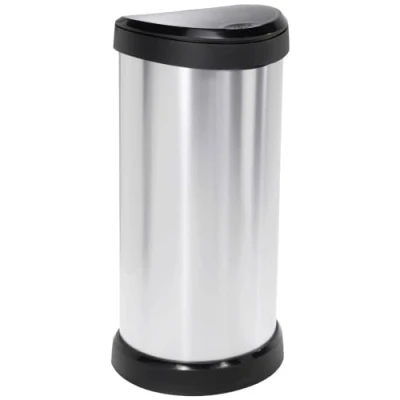 Imagen de Curver Cubo de basura Touch 40L, acabado color acero