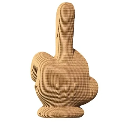 Imagen de Juego de rompecabezas 3D CARTONIC Middle Finger Puzzle cartón El se convierte en una figura relieve Todas las edades 84 Piece Cardboard Jigsaw
