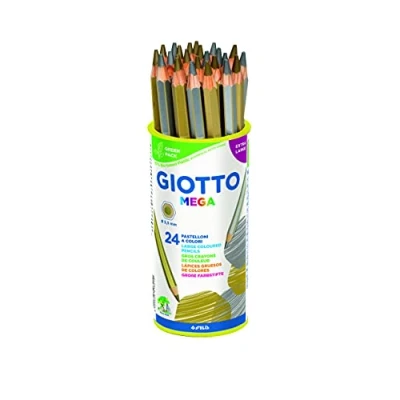 Imagen de Giotto Mega Oro y Plata Lápices de Colores, Bote 24 Uds.