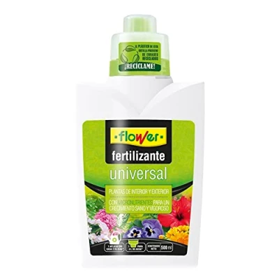 Imagen de Flower Fertilizante Líquido Universal 500 ml Crecimiento Sano y Vigoroso Complejo Vitamínico Ideal para Plantas de Interior Exterior, 10x6.2x19 cm, Abono