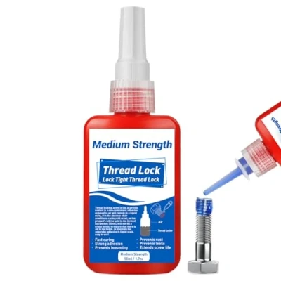 Imagen de protección contra tornillos, 50 ml, resistencia media, rizada, para tuercas y pernos, evita aflojamiento fugas, estable, inoxidable