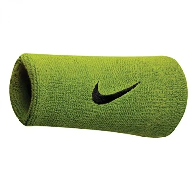 Imagen de Nike Swoosh Doublewide Wristbands Muñequera, Hombre, Multicolor (Atomic Green/Negro), Talla Única