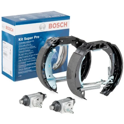 Imagen de BOSCH 0 204 114 675 Kit frenos, disco de tambor con accesorios, cilindro freno rueda RENAULT: CLIO 2, TWINGO 2 norauto, oscaro, mister auto