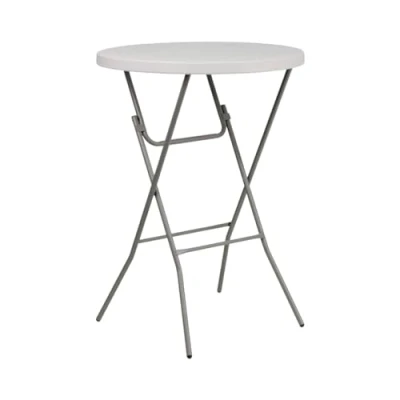 Imagen de 7H SEVEN HOUSE Blanca Mesa Catering Plegable Redonda Alta, Polipropileno, 80x110cm
