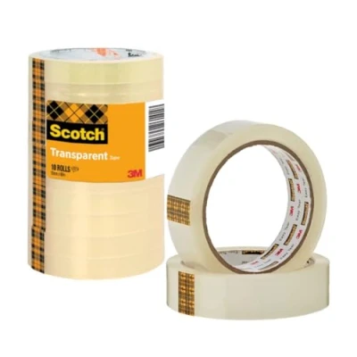 Imagen de Scotch Cinta Transparente 10 Rollos de 15mm x 66m Adhesiva para Uso General el Colegio, Hogar y la Oficina