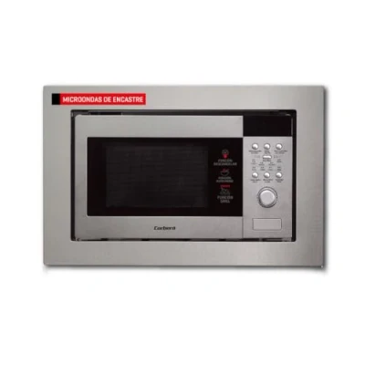Imagen de Corbero CMICIM122 Microondas de Encastre Cap.20 Litros, Color Inox, Potencia 800W, Auto Menú, Descongelar, Grill, Cocina Exprés, 9 Niv. Potencia, Easy Tronic, Plato Giratorio 245mm, Con Marco.