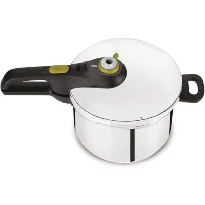 Imagen de Tefal Secure 5 Neo 6 L Olla a presión de acero inoxidable, ahorro energético hasta 50%, cocción presión, 2 programas, sistema seguridad puntos, apto todas cocinas, lavavajillas, P25307
