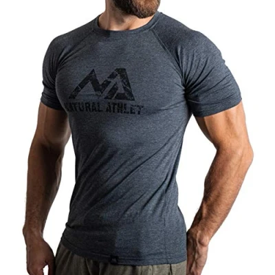 Imagen de NATURAL ATHLET Slim Fit Camiseta Fitness para Hombre Larga de Secado Rápido Gimnasio Musculación, Entrenamiento Fuerza y Deporte