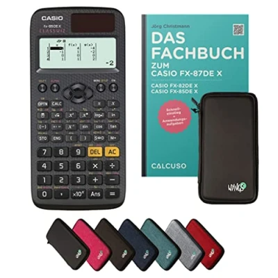 Imagen de ﻿CALCUSO Paquete Estándar Negro con Calculadora Casio FX 85DE X ClassWiz (Alemán)