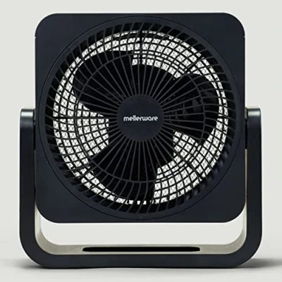 Imagen de Mellerware Ventilador de Sobremesa Silencioso Air Power 30 30W Potencia 3 Velocidades aspas metálicas Caudal aire fresco Fácil transporte Aluminio/Plástico Negro…