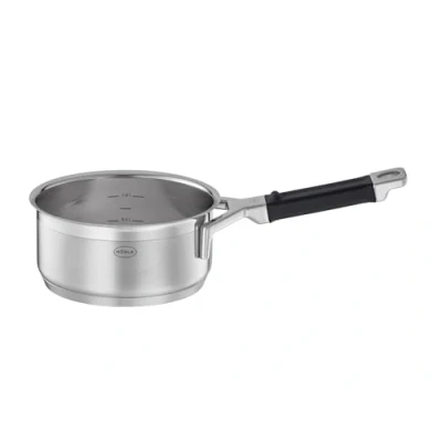 Imagen de RÖSLE SILENCE PRO Cazo, cazo Universal de Acero Inoxidable 18/10, 16 cm, mango silicona, Escala Interna, Apta para Inducción, Lavavajillas