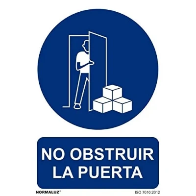 Imagen de Señal con tintas uv que indica no obstruir la puerta sekureco