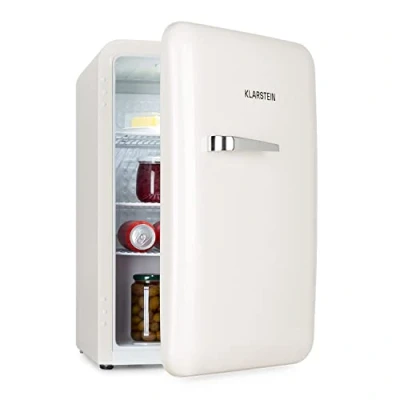 Imagen de Klarstein Audrey Mini nevera pequeña, minibar compacto, independiente, refrigeración por compresión, capacidad, refrigeración: 0 10 C, mininevera con 70 litros de blanco