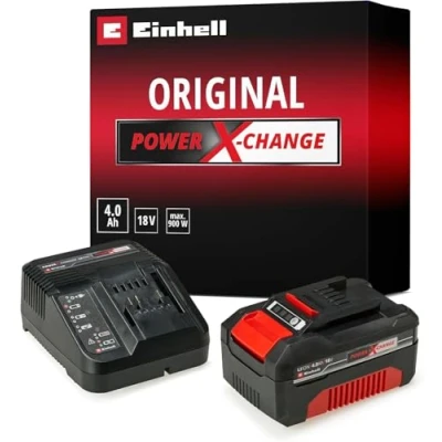 Imagen de Einhell Original Kit de inicio Batería y cargador Power X Change Volks.Akku (batería iones litio, 18 V, 4,0 Ah rápido, apto para todas las herramientas Change)