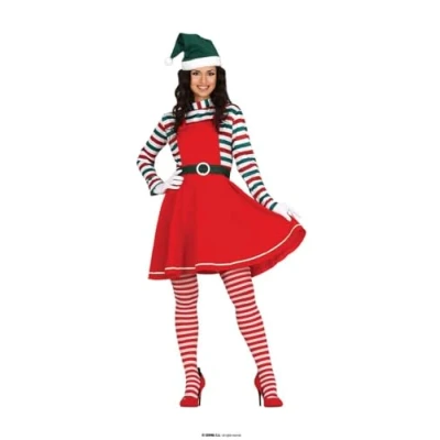 Imagen de GUIRMA Disfraz elfa trabajadora ayudante de santa Navidad mujer (M)