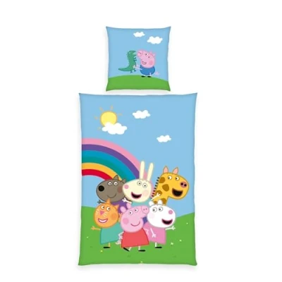Imagen de Herding Juego de Ropa Cama Peppa Pig con Funda Almohada 80 x cm diseño Reversible, nórdica 135 200 Cremallera, 100% algodón, Renforcé