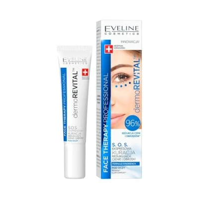 Imagen de Eveline SOS Express Tratamiento para crema de ojos Dermo Revital Reduce los círculos oscuros, 15 ml