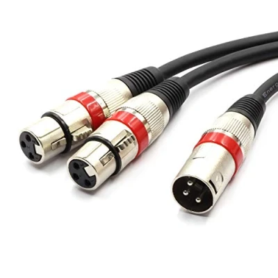 Imagen de SiYear 1.5FT Balanced Microphone Patch Y Cables de Cable XLR macho a dual hembra 3 pines Jack divisor Adaptador audio (XLR M dos F) 50 cm