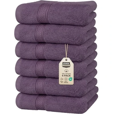 Imagen de Utopia Towels Toallas de Mano Grandes algodón multipropósito para baño, Manos, Cara, Gimnasio y SPA Dimensiones 41 cm x 71 Paquete 6 (Negro)