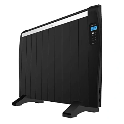 Imagen de Cecotec Radiador Eléctrico Bajo Consumo ReadyWarm 2000 Thermal Black. 10 Elementos, 1500 W, de Pared o Pie, Temporizador, Mando a Distancia, Pantalla LCD, 20 m2