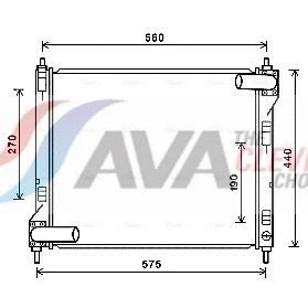 Imagen de AVA COOLING SYSTEMS DN2354 Radiador, refrigeración del motor Aluminio 505mm 428mm 22mm sin depósito de compensación Aletas soldadas