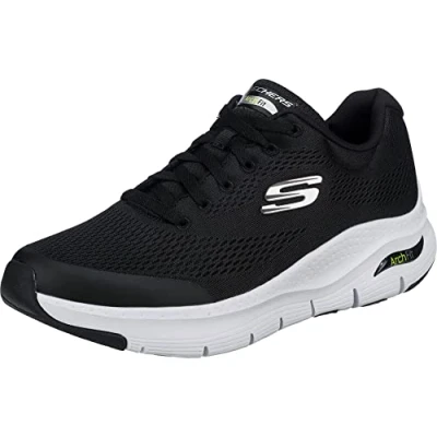 Imagen de Skechers Arch FIT, Zapatillas Hombre, Black Textile Synthetic White Trim, 39 EU