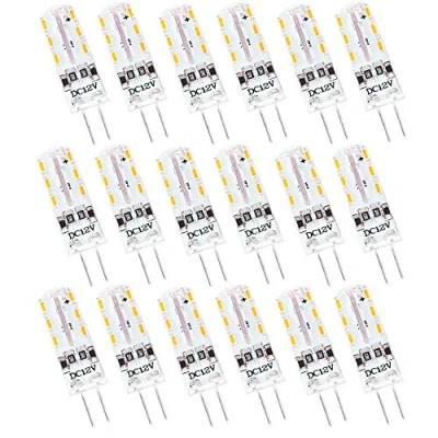 Imagen de Lámparas LED G4 2W Bombilla,Blanco cálido 3000K,24x3014 SMD LED,lámpara bi pin DC 12V,no regulable(18 pack)