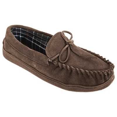 Imagen de Sleepers Zapatillas de Estar por casa autentico Ante Modelo Moccasin Diseño Adie Hombre Caballero (44 EU/Marrón)