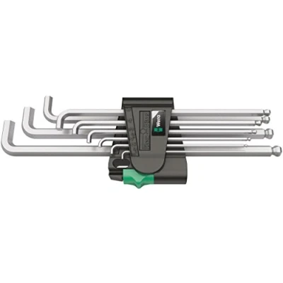 Imagen de WERA 05073594001 950/9 Hex Plus 4 Juego de llaves acodadas métricas, cromado mate
