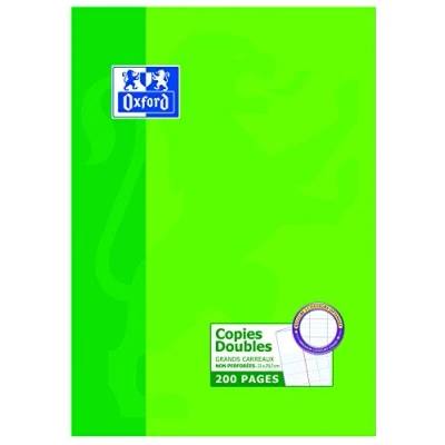 Imagen de Oxford Folios escolares (A4, cuadriculados, grandes y dobles, 200 unidades), color blanco