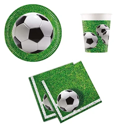 Imagen de Procos DY10273853 Set Fiesta Fútbol Pequeño, platos, servilletas y tazas, decoración de mesa, cumpleaños