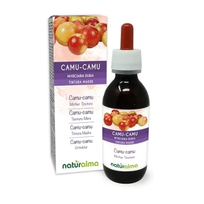 Imagen de camu (Myrciaria dubia) frutos Tintura Madre sin alcohol Naturalma Rico en vitamina C Extracto líquido gotas 120 ml Complemento alimenticio Vegano