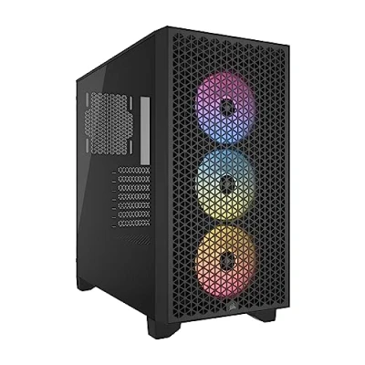 Imagen de CORSAIR 3000D RGB Airflow Chasis para PC Semitorre 3 Ventiladores AR120 Compatibilidad con GPU de Tres Ranuras Admite hasta 8 120 mm Diseño Gran Caudal Aire Negro
